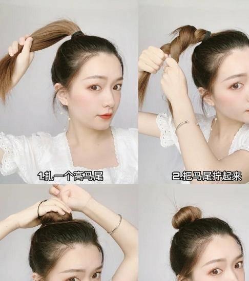 减龄丸子头的扎法韩国,韩国流行减龄丸子头扎法教程