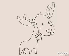 驯鹿简笔画图片大全,灵动自然的北国精灵