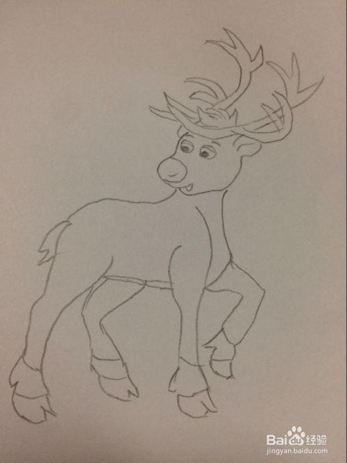 驯鹿简笔画图片大全,灵动自然的北国精灵
