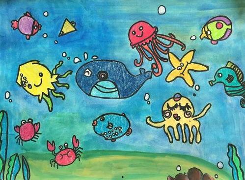 绘画海底世界图片大全,探索神秘海洋画卷