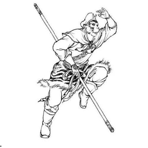 西游记孙悟空简笔画图片大全,灵动猴王形象跃然纸上