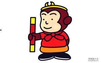 西游记孙悟空简笔画图片大全,灵动猴王形象跃然纸上